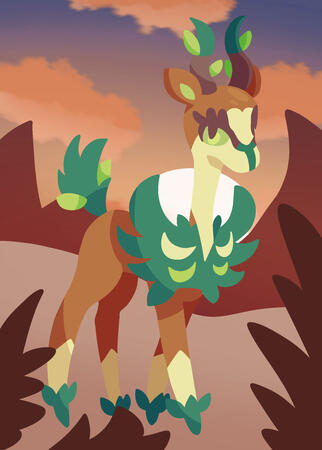 Moderate fakemon with moderate background