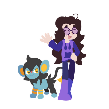 No shading 1 simple trainer with a 1 simple pokemon