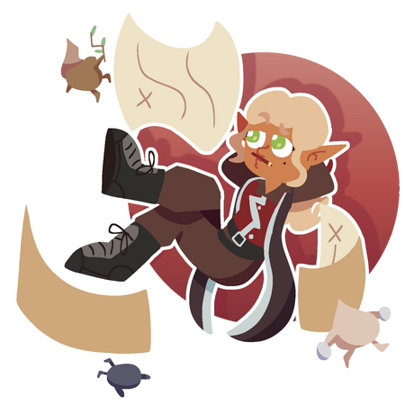 Full shaded fullbody character with simple background