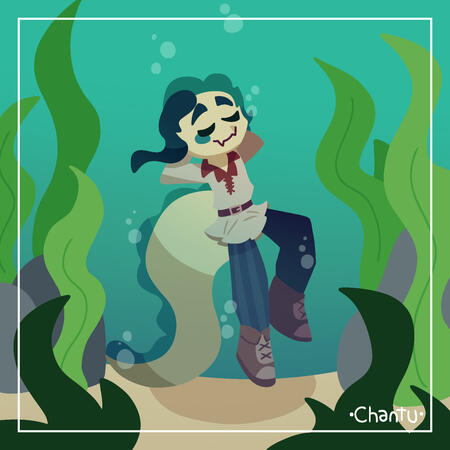 Full shaded fullbody character with moderate background