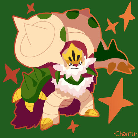 Full shaded complex pokemon with simple background